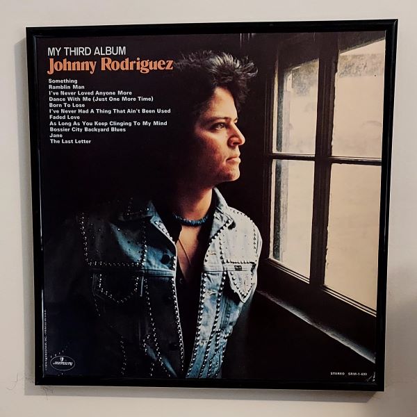 Johnny Rodriguez framed album cover art. Johnny Rodriguez framed album cover art.