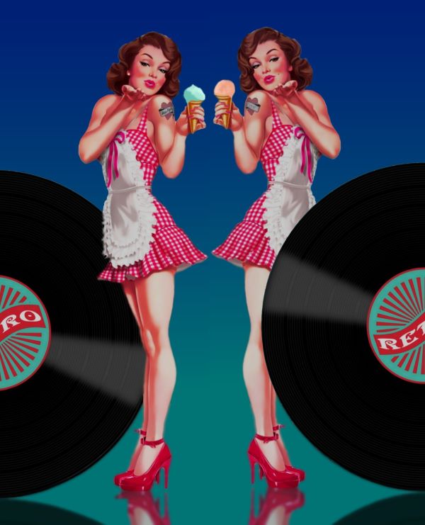 Pin Up 50s-60s car hops...pixabay photo Pin Up 50s-60s car hops...pixabay photo