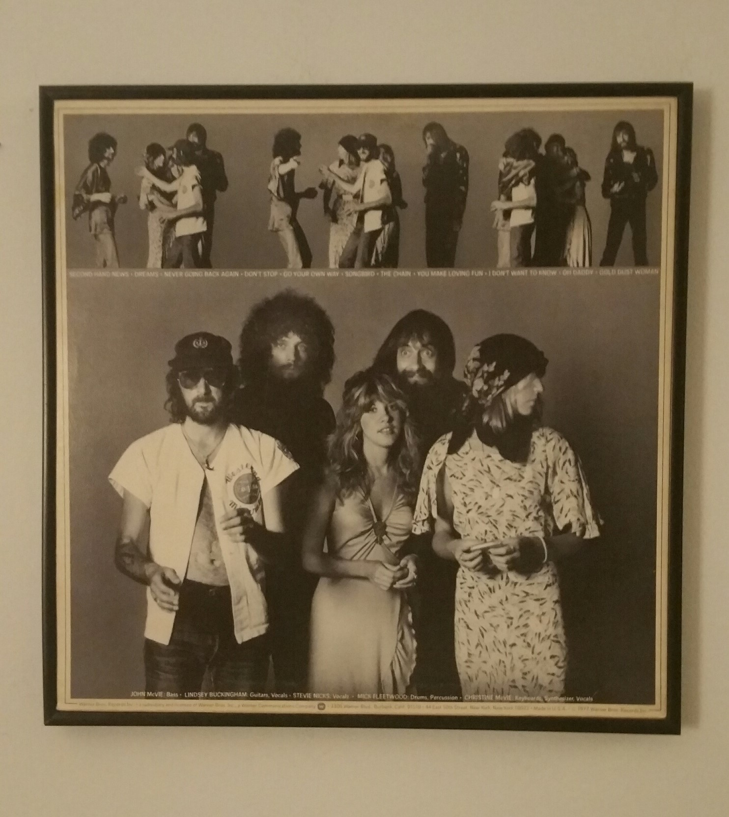 Photo of the back cover of the album Rumours by Fleetwood Mac. Photo of the back cover of the album Rumours by Fleetwood Mac.